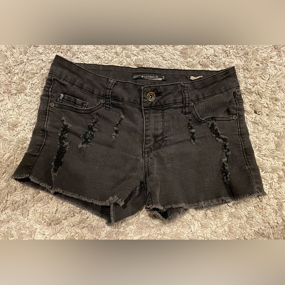 LOVEsick The Short Black Denim Shorts Size 3